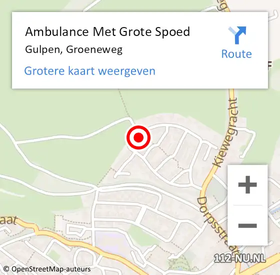 Locatie op kaart van de 112 melding: Ambulance Met Grote Spoed Naar Gulpen, Groeneweg op 15 september 2014 13:17