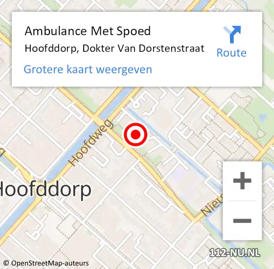 Locatie op kaart van de 112 melding: Ambulance Met Spoed Naar Hoofddorp, Dokter Van Dorstenstraat op 15 november 2023 15:14