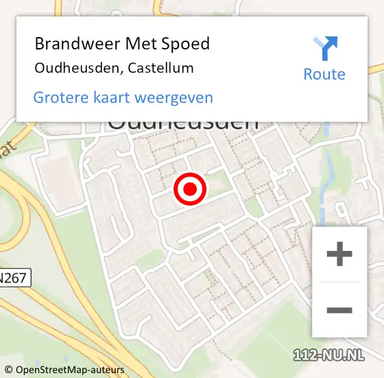 Locatie op kaart van de 112 melding: Brandweer Met Spoed Naar Oudheusden, Castellum op 15 november 2023 16:39
