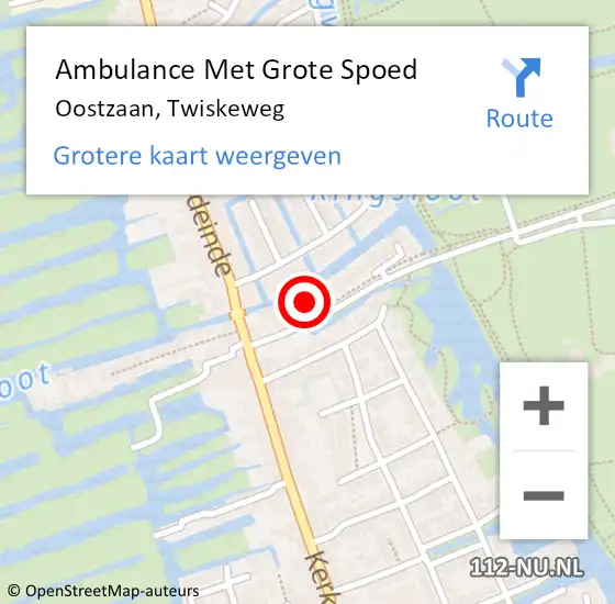 Locatie op kaart van de 112 melding: Ambulance Met Grote Spoed Naar Oostzaan, Twiskeweg op 15 november 2023 16:41