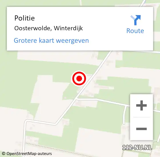 Locatie op kaart van de 112 melding: Politie Oosterwolde, Winterdijk op 15 november 2023 16:51