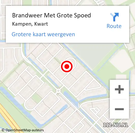 Locatie op kaart van de 112 melding: Brandweer Met Grote Spoed Naar Kampen, Kwart op 15 november 2023 17:45