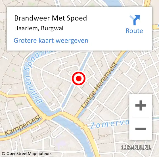 Locatie op kaart van de 112 melding: Brandweer Met Spoed Naar Haarlem, Burgwal op 15 november 2023 19:28