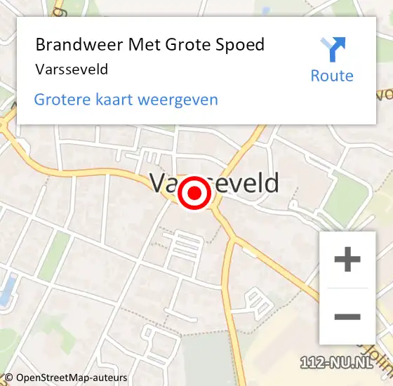 Locatie op kaart van de 112 melding: Brandweer Met Grote Spoed Naar Varsseveld op 15 november 2023 19:43