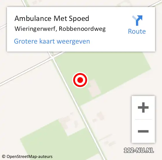 Locatie op kaart van de 112 melding: Ambulance Met Spoed Naar Wieringerwerf, Robbenoordweg op 15 november 2023 20:14