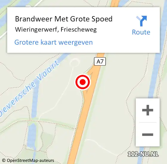 Locatie op kaart van de 112 melding: Brandweer Met Grote Spoed Naar Wieringerwerf, Friescheweg op 15 november 2023 20:14