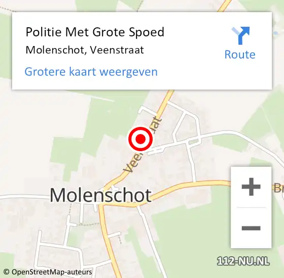 Locatie op kaart van de 112 melding: Politie Met Grote Spoed Naar Molenschot, Veenstraat op 15 november 2023 21:00