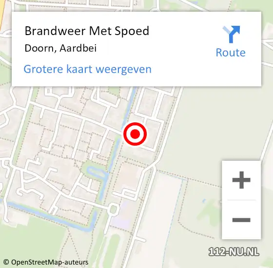 Locatie op kaart van de 112 melding: Brandweer Met Spoed Naar Doorn, Aardbei op 15 november 2023 21:50