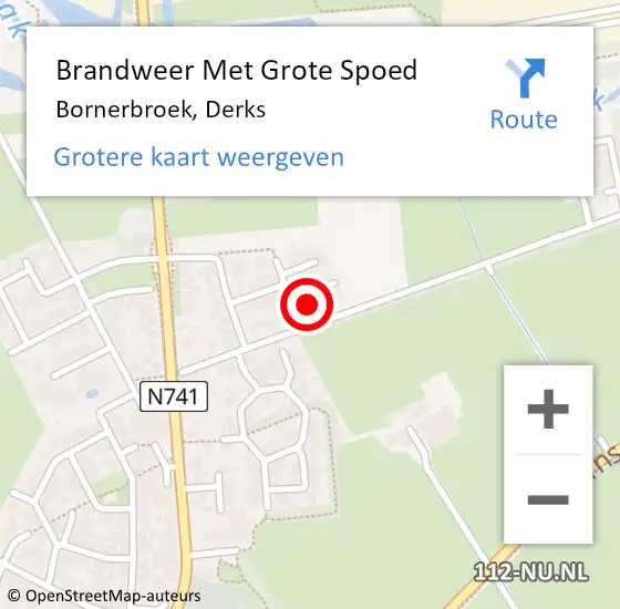 Locatie op kaart van de 112 melding: Brandweer Met Grote Spoed Naar Bornerbroek, Derks op 15 november 2023 23:29
