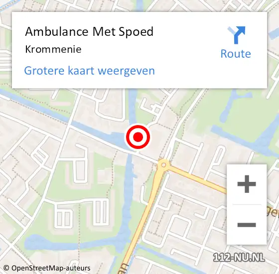 Locatie op kaart van de 112 melding: Ambulance Met Spoed Naar Krommenie op 15 november 2023 23:58