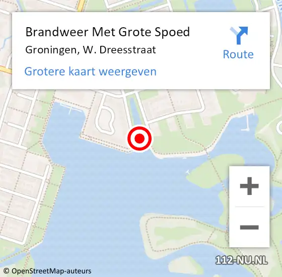 Locatie op kaart van de 112 melding: Brandweer Met Grote Spoed Naar Groningen, W. Dreesstraat op 16 november 2023 06:48