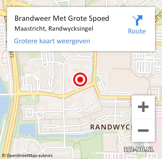 Locatie op kaart van de 112 melding: Brandweer Met Grote Spoed Naar Maastricht, Randwycksingel op 16 november 2023 07:49