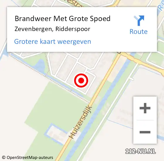 Locatie op kaart van de 112 melding: Brandweer Met Grote Spoed Naar Zevenbergen, Ridderspoor op 16 november 2023 08:23