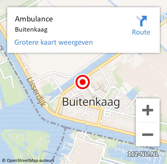 Locatie op kaart van de 112 melding: Ambulance Buitenkaag op 16 november 2023 09:26