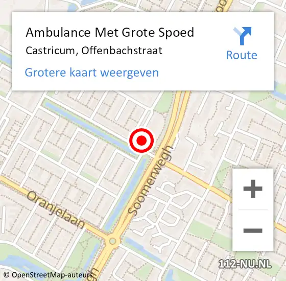 Locatie op kaart van de 112 melding: Ambulance Met Grote Spoed Naar Castricum, Offenbachstraat op 16 november 2023 09:52