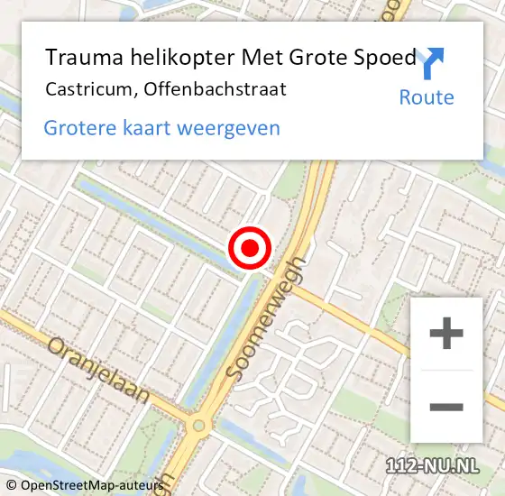 Locatie op kaart van de 112 melding: Trauma helikopter Met Grote Spoed Naar Castricum, Offenbachstraat op 16 november 2023 09:52