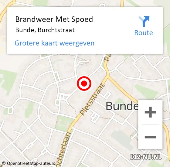 Locatie op kaart van de 112 melding: Brandweer Met Spoed Naar Bunde, Burchtstraat op 16 november 2023 09:53