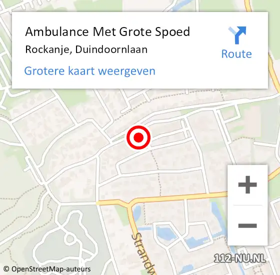 Locatie op kaart van de 112 melding: Ambulance Met Grote Spoed Naar Rockanje, Duindoornlaan op 16 november 2023 10:28