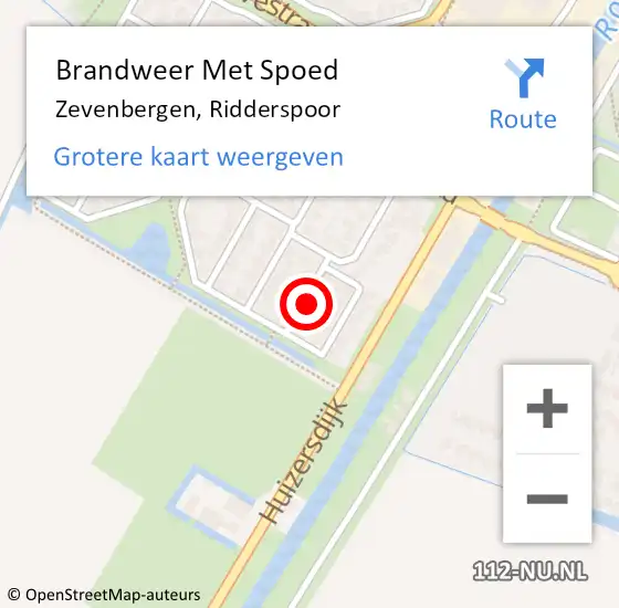 Locatie op kaart van de 112 melding: Brandweer Met Spoed Naar Zevenbergen, Ridderspoor op 16 november 2023 10:34