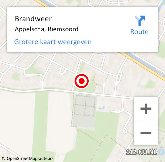 Locatie op kaart van de 112 melding: Brandweer Appelscha, Riemsoord op 16 november 2023 11:50