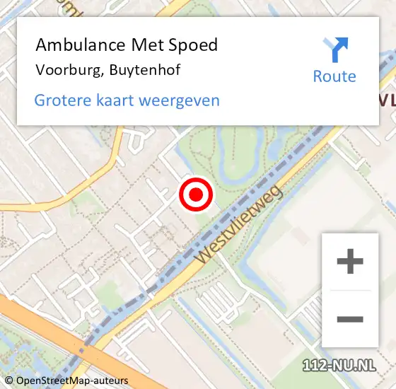Locatie op kaart van de 112 melding: Ambulance Met Spoed Naar Voorburg, Buytenhof op 16 november 2023 12:27