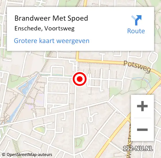 Locatie op kaart van de 112 melding: Brandweer Met Spoed Naar Enschede, Voortsweg op 16 november 2023 13:29