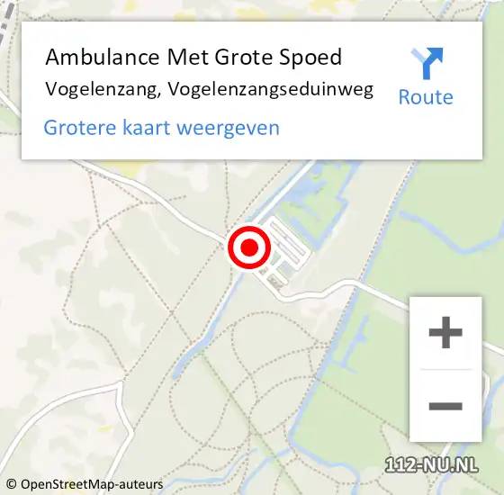 Locatie op kaart van de 112 melding: Ambulance Met Grote Spoed Naar Vogelenzang, Vogelenzangseduinweg op 16 november 2023 13:59