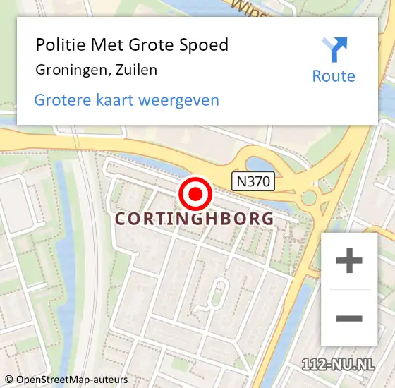 Locatie op kaart van de 112 melding: Politie Met Grote Spoed Naar Groningen, Zuilen op 16 november 2023 13:59