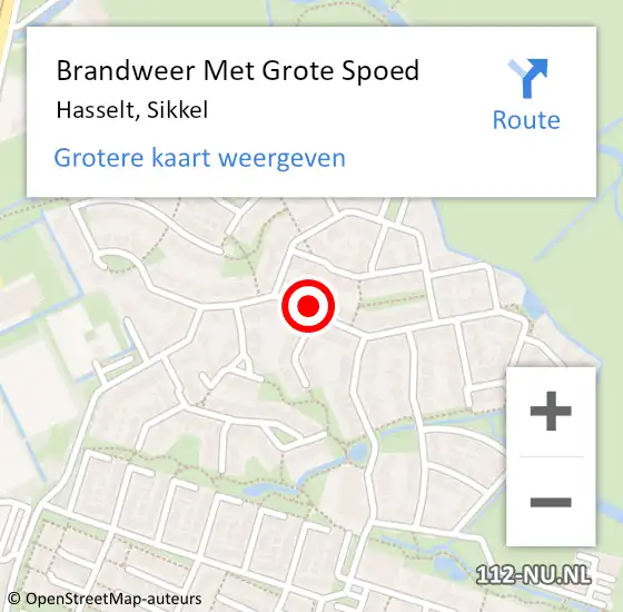 Locatie op kaart van de 112 melding: Brandweer Met Grote Spoed Naar Hasselt, Sikkel op 16 november 2023 14:21
