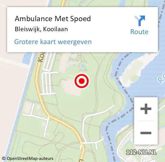 Locatie op kaart van de 112 melding: Ambulance Met Spoed Naar Bleiswijk, Kooilaan op 16 november 2023 15:29
