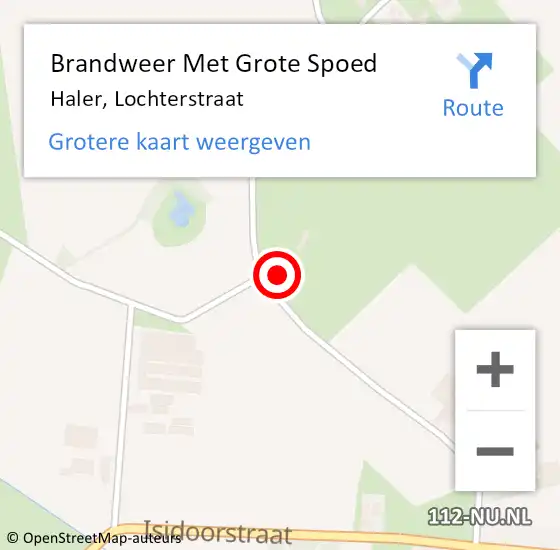 Locatie op kaart van de 112 melding: Brandweer Met Grote Spoed Naar Haler, Lochterstraat op 16 november 2023 16:12