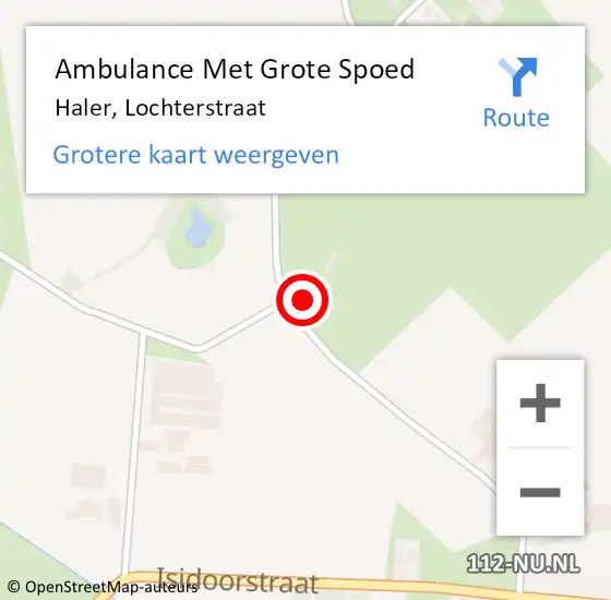 Locatie op kaart van de 112 melding: Ambulance Met Grote Spoed Naar Haler, Lochterstraat op 16 november 2023 16:12