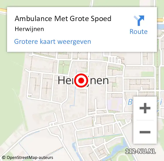 Locatie op kaart van de 112 melding: Ambulance Met Grote Spoed Naar Herwijnen op 16 november 2023 16:49