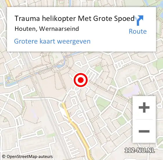 Locatie op kaart van de 112 melding: Trauma helikopter Met Grote Spoed Naar Houten, Wernaarseind op 16 november 2023 17:25