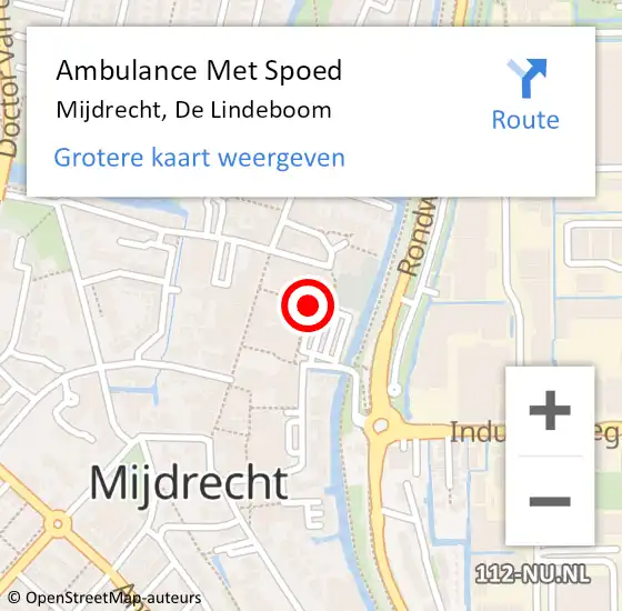 Locatie op kaart van de 112 melding: Ambulance Met Spoed Naar Mijdrecht, De Lindeboom op 15 september 2014 15:24