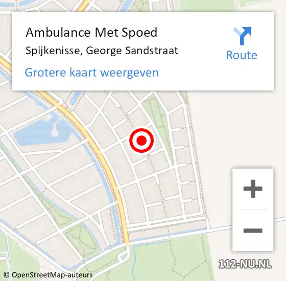 Locatie op kaart van de 112 melding: Ambulance Met Spoed Naar Spijkenisse, George Sandstraat op 16 november 2023 21:46