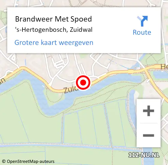 Locatie op kaart van de 112 melding: Brandweer Met Spoed Naar 's-Hertogenbosch, Zuidwal op 16 november 2023 22:18