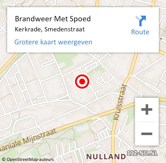 Locatie op kaart van de 112 melding: Brandweer Met Spoed Naar Kerkrade, Smedenstraat op 17 november 2023 01:19