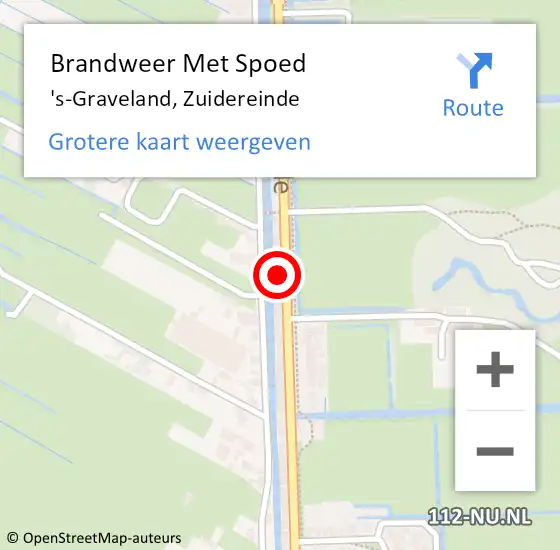 Locatie op kaart van de 112 melding: Brandweer Met Spoed Naar 's-Graveland, Zuidereinde op 17 november 2023 02:22