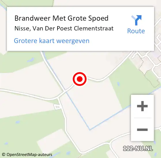 Locatie op kaart van de 112 melding: Brandweer Met Grote Spoed Naar Nisse, Van Der Poest Clementstraat op 15 september 2014 15:55