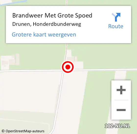 Locatie op kaart van de 112 melding: Brandweer Met Grote Spoed Naar Drunen, Honderdbunderweg op 17 november 2023 03:56