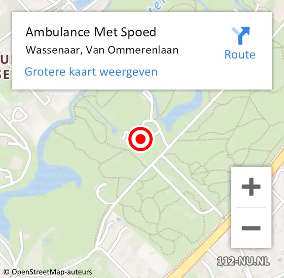 Locatie op kaart van de 112 melding: Ambulance Met Spoed Naar Wassenaar, Van Ommerenlaan op 17 november 2023 05:29