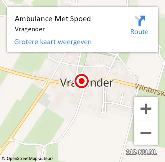 Locatie op kaart van de 112 melding: Ambulance Met Spoed Naar Vragender op 17 november 2023 05:44