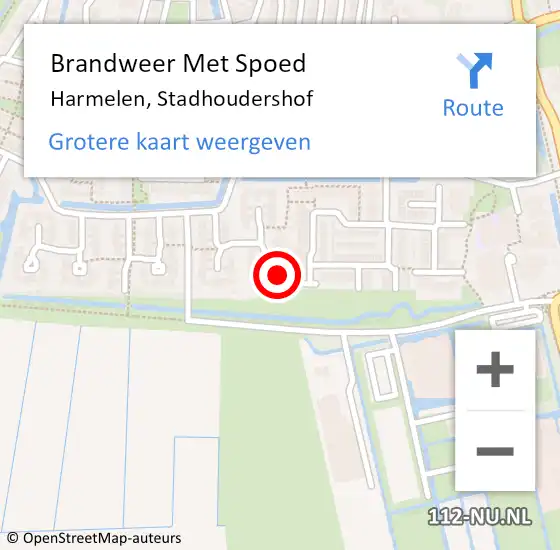 Locatie op kaart van de 112 melding: Brandweer Met Spoed Naar Harmelen, Stadhoudershof op 17 november 2023 06:15