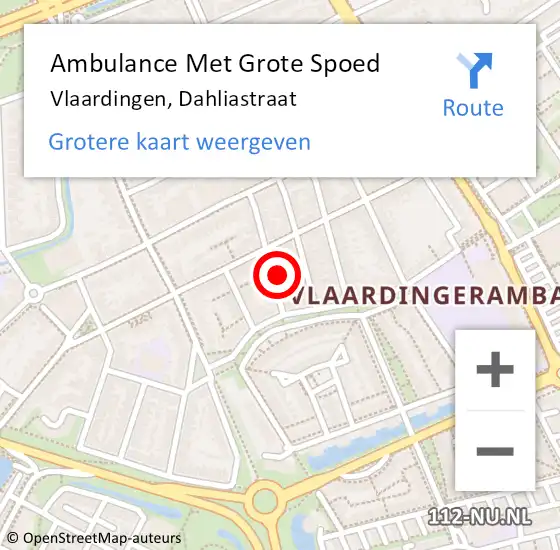 Locatie op kaart van de 112 melding: Ambulance Met Grote Spoed Naar Vlaardingen, Dahliastraat op 17 november 2023 07:02