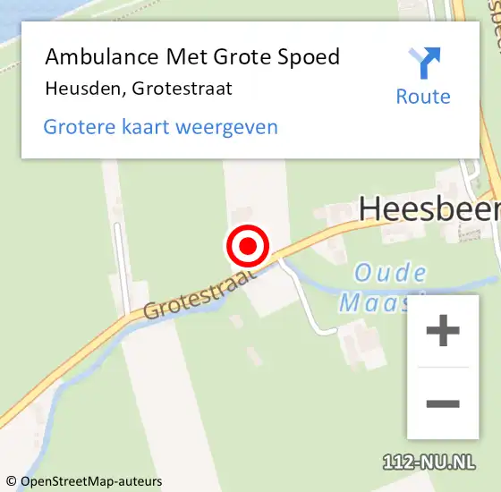 Locatie op kaart van de 112 melding: Ambulance Met Grote Spoed Naar Heesbeen, Grotestraat op 15 september 2014 16:04
