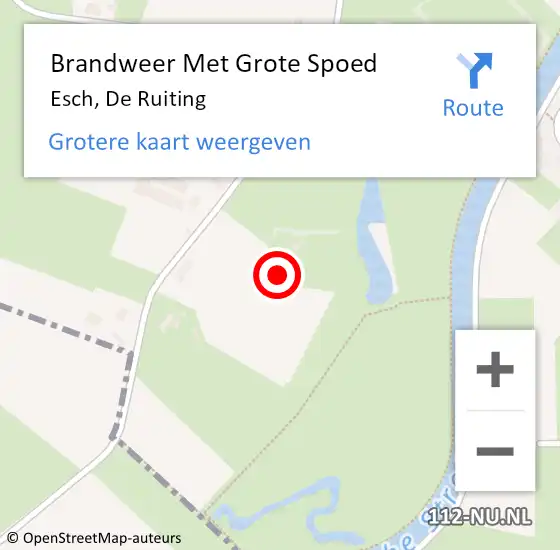 Locatie op kaart van de 112 melding: Brandweer Met Grote Spoed Naar Esch, De Ruiting op 17 november 2023 07:34