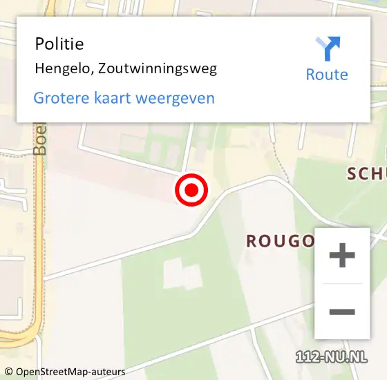 Locatie op kaart van de 112 melding: Politie Hengelo, Zoutwinningsweg op 17 november 2023 07:37