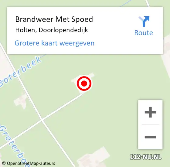 Locatie op kaart van de 112 melding: Brandweer Met Spoed Naar Holten, Doorlopendedijk op 17 november 2023 07:56