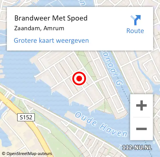 Locatie op kaart van de 112 melding: Brandweer Met Spoed Naar Zaandam, Amrum op 17 november 2023 09:03